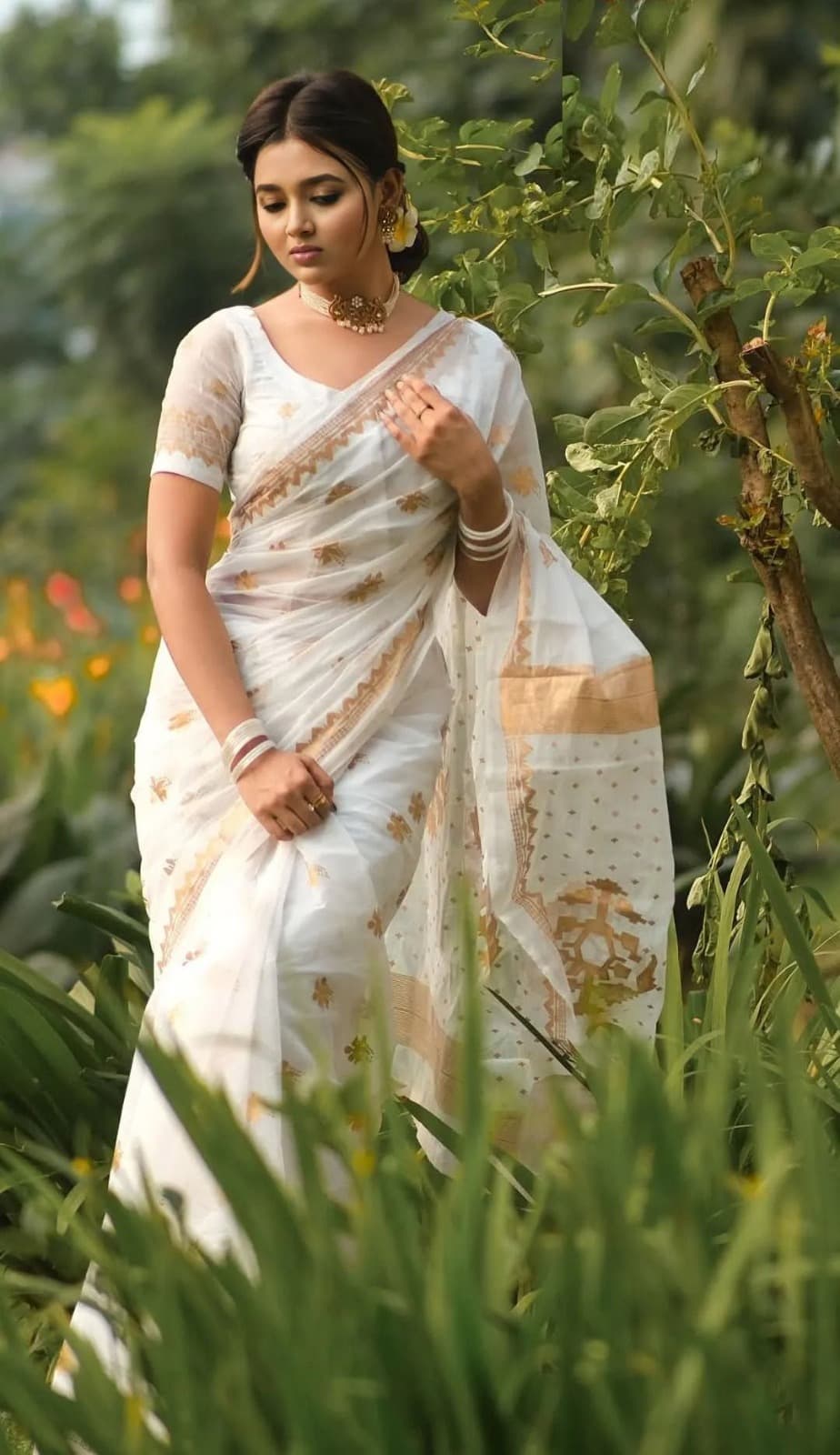 Afsan Print Sharee with Blouse Piece